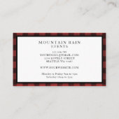 マウンテン素朴レッドブラックプレイドチェックムース2 名刺 (裏面)