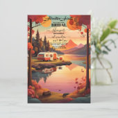 マウンテン素朴ワイルドフラワーボホブライダルシャワー 招待状 (スタンド正面)