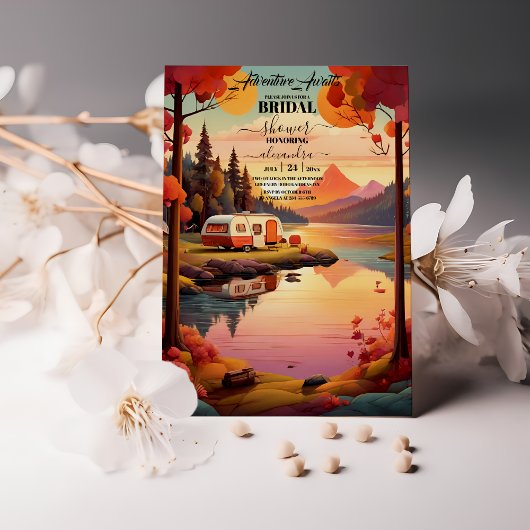 マウンテン素朴ワイルドフラワーボホブライダルシャワー 招待状