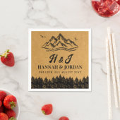 マウンテン素朴自然結婚アウトドア スタンダードカクテルナプキン (インサイチュ)