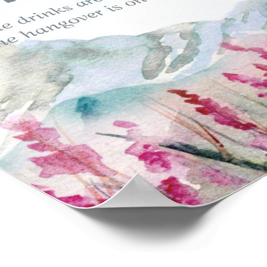 マウンテン結婚ズウォーターカラーオープンバー ポスター (角)