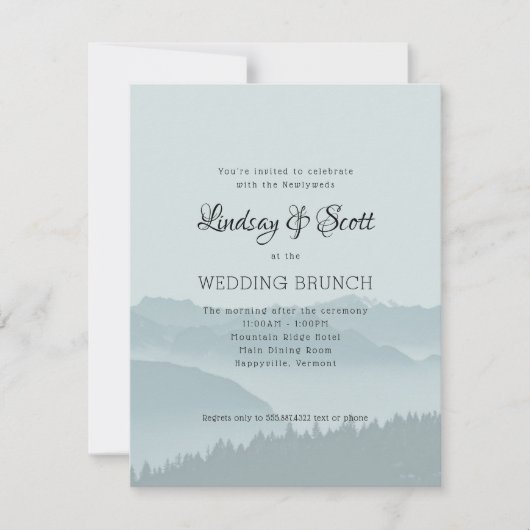 マウンテン結婚ズブランチモーニングアフター招待状 招待状 (正面)