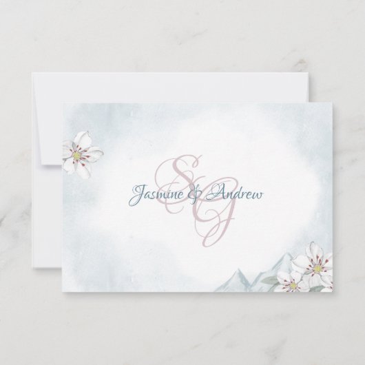 マウンテン結婚ローレルの応答カード 招待状 (裏面)