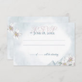 マウンテン結婚ローレルの応答カード 招待状 (正面/裏面)