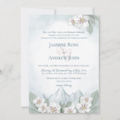 マウンテン結婚ローレルの水彩画 招待状 (正面)