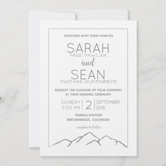 マウンテン結婚式招待状 招待状 (正面)