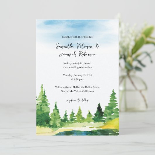 マウンテン結婚式招待状 招待状 (スタンド正面)