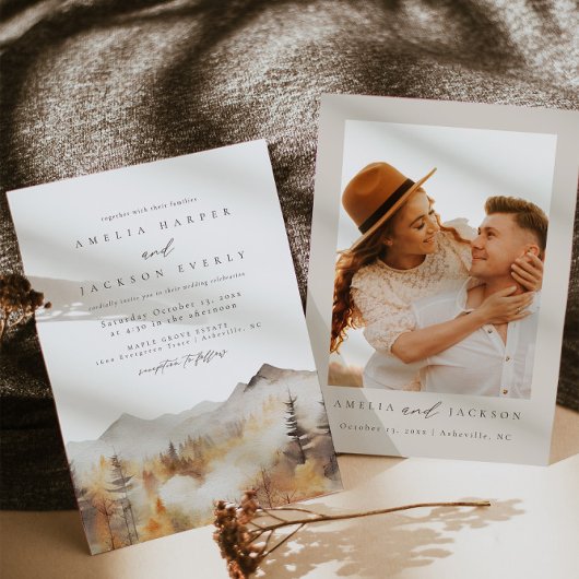 マウンテン結婚式招待状 招待状