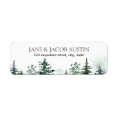 マウンテン自然パインツリーランドスケープ差出人住所 ラベル (正面)