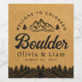 マウンテン自然素朴パイン結婚トシー ワインラベル (シングルラベル)