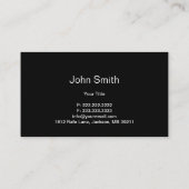 マウンテン静かピークスブラックビジネスカード 名刺 (裏面)