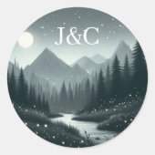 マウンテン魔法イニシャル ラウンドシール (正面)