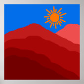 マウンテン鮮やかサンセット抽象芸術アート ポスター (正面)