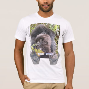 マウンテン・ゴリラを救って下さい(前部及び背部デザイン) Tシャツ