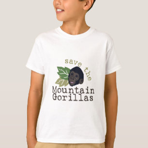 マウンテン・ゴリラを救って下さい Tシャツ