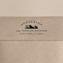 マウンテン&ツリー素朴ファミリー名差出人住所 セルフインキングスタンプ