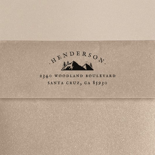 マウンテン&ツリー素朴ファミリー名差出人住所 セルフインキングスタンプ