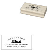 マウンテン&ツリー素朴ファミリー名差出人住所 ラバースタンプ (押印)