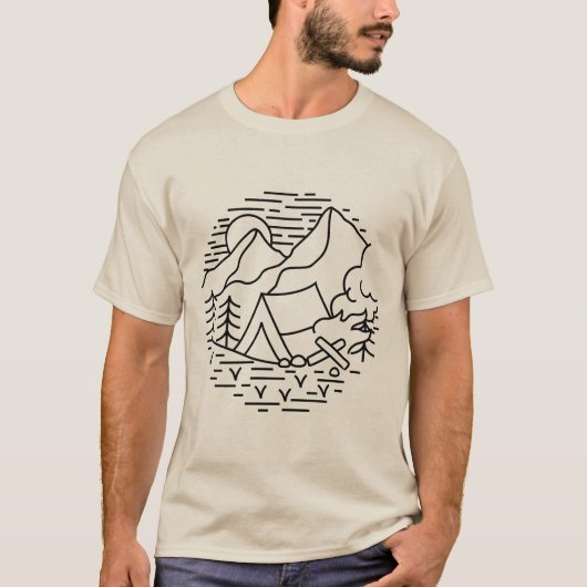 マウンテン テント キャンプ Tシャツ (正面)