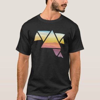 マウンテン・トラベル 壮麗な抽象的 ハイキング プリズム トライアングル Tシャツ