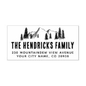 マウンテン&パインズスケッチファミリー名差出人住所 ラバースタンプ (インプリント)