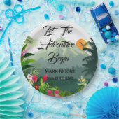 マウンテン&フォレストサンセット誕生日招待状 ペーパープレート (パーティー)