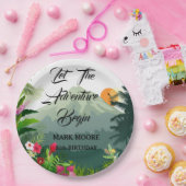 マウンテン&フォレストサンセット誕生日招待状 ペーパープレート (パーティー)