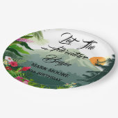 マウンテン&フォレストサンセット誕生日招待状 ペーパープレート (アングル)