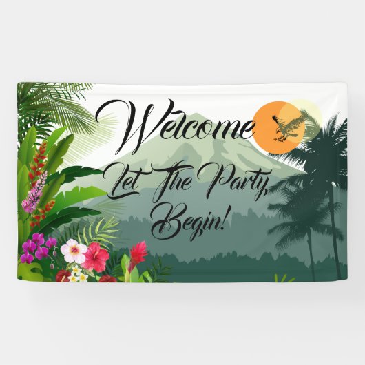 マウンテン&フォレストサンセット誕生日 横断幕 (横)