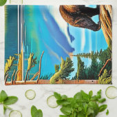 マウンテン・ベア：レイク・リフレクション・アート キッチンタオル (折り畳み)