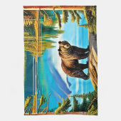 マウンテン・ベア：レイク・リフレクション・アート キッチンタオル (縦)