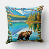 マウンテン・ベア：レイク・リフレクション・アート クッション (裏面)