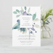 マウンテン メドウ ウォーターカラー フローラル フレーム ウェディング 招待状 (スタンド正面)