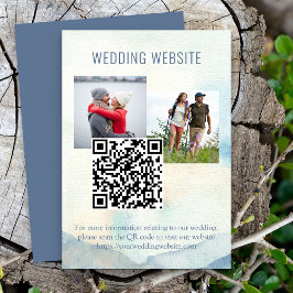 マウンテン+レイクの写真とQRコードの結婚式ウェブサイト エンクロージャーカード