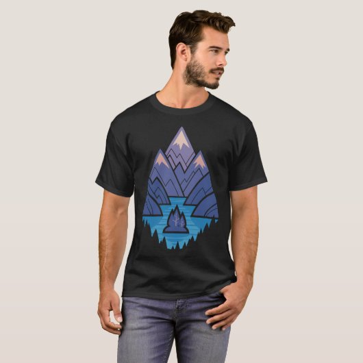 マウンテン・レイク ブルー Tシャツ (正面フル)