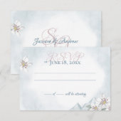 マウンテン・ローレルの結婚式返信カード 招待状 (正面/裏面)