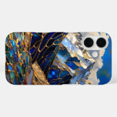 マウンテンiPhoneケース 青い金色ステンドグラスの大地 Case-Mate iPhoneケース (裏面 (横))