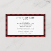 マウンテ素朴ンレッドブラックプレイドチェックムース 名刺 (裏面)