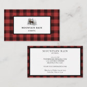 マウンテ素朴ンレッドブラックプレイドチェックムース 名刺 (正面/裏面)