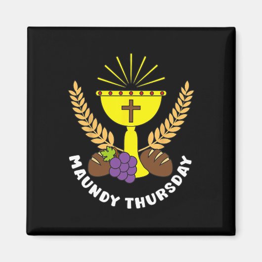 マウンディ木曜日聖週間イースタークリスチャンクロスJ マグネット (正面)