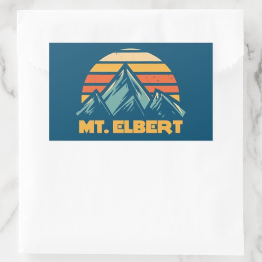 マウントエルバートコロラドレトロターコイズ 長方形シール (バッグ)