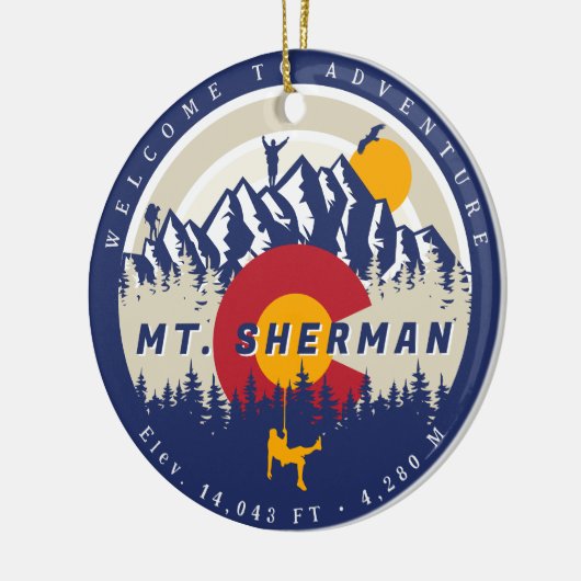 マウントシャーマンコロラド14ersフォーティナー登山 セラミックオーナメント (左)