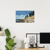 マウントデザートアイランド、バスハーバーヘッドライトハウス ポスター (ホームオフィス)