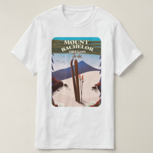 マウントバチェラー オレゴン スキーリゾート 旅行ポスター Tシャツ