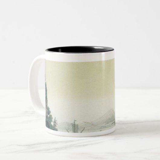 マウントバーノン(colouの近くのポトマック川の眺め ツートーンマグカップ (正面左)