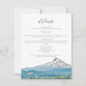 マウントフッドの水彩画ウェディング詳細カード 招待状 (正面)