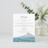 マウントフッドの水彩画ウェディング詳細カード 招待状 (スタンド正面)