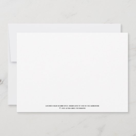 マウントフードラベンダーフィールド空白のカード (裏面)