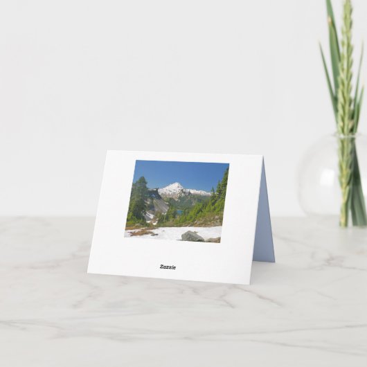 マウントベイカーのアルプス風景と青空の写真 サンキューカード (裏面)