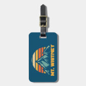 マウントホイットニーカリフォルニアレトロターコイズ ラゲッジタグ (正面縦)